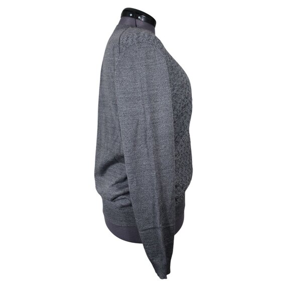 Joseph Abboud men's gray merino wool blend textured v-neck pullover sweater L‎ - Picture 4 of 11